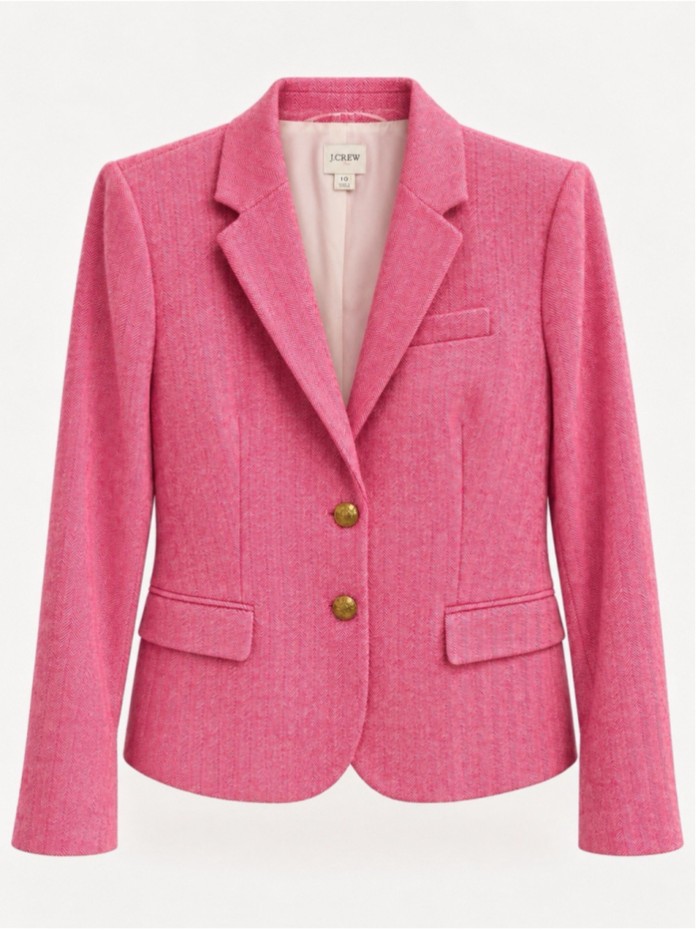 J. Crew Herringbone Blazer Pink 10 EUC!